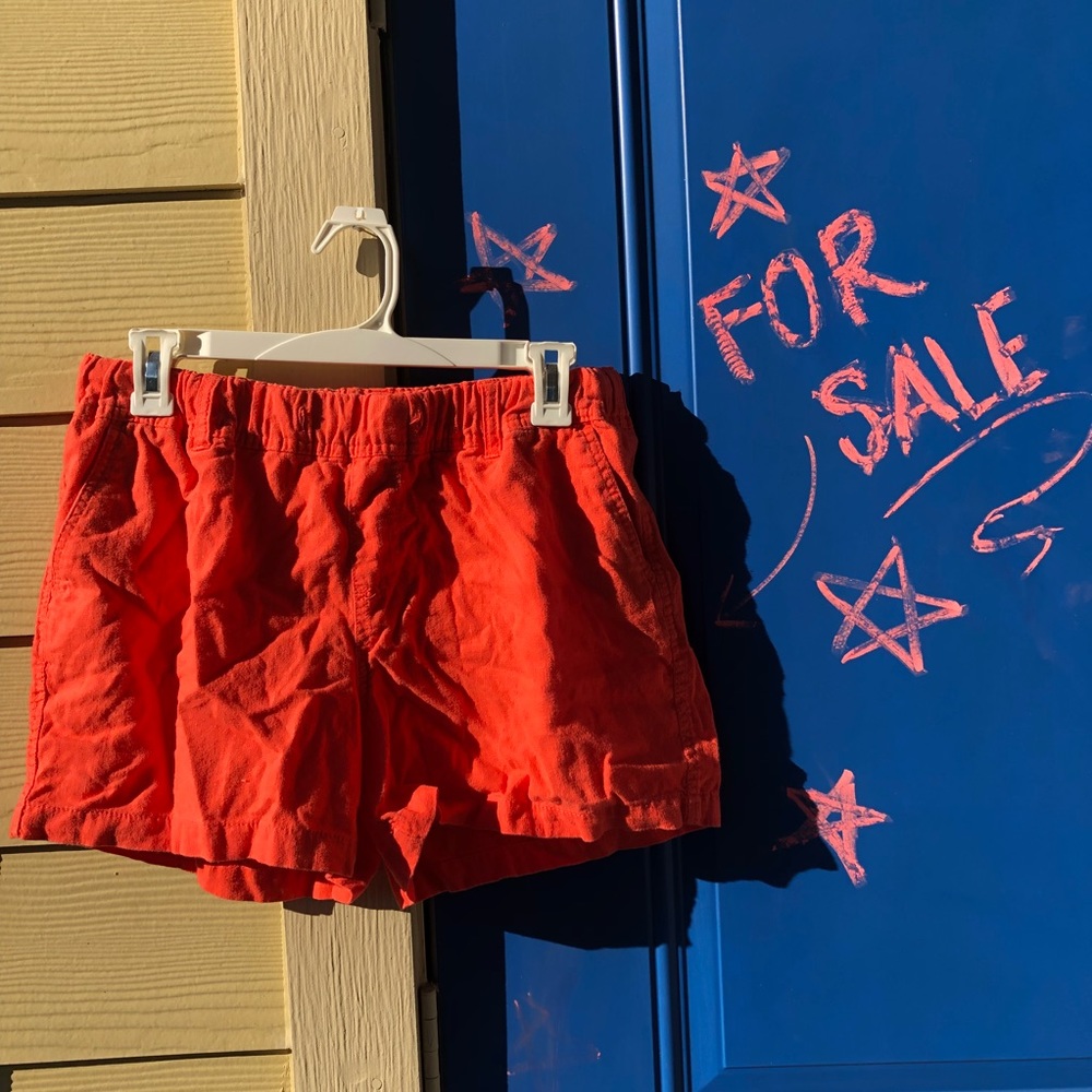 Bright orange summer shorts w/pockets